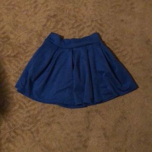 Cute electric blue mini skater skirt